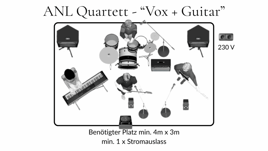 Musiker beim Hochzeits- und Galafest in Graz, live mit Quartett, Gitarre und Gesang.